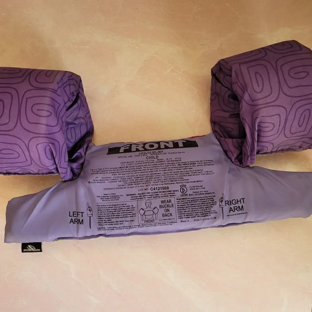 Stearns koala Purple girl chest 30-50 lb limit swimming accessories floatie